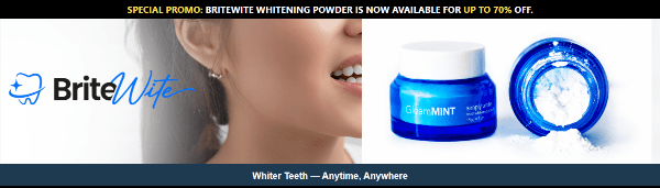 BriteWite Teeth Whitening Powder Certification