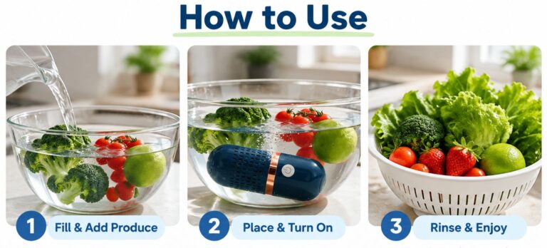 Tivano Pro FreshShield Produce Cleaner use